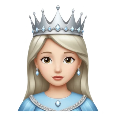 princess diamond silver crown sticker