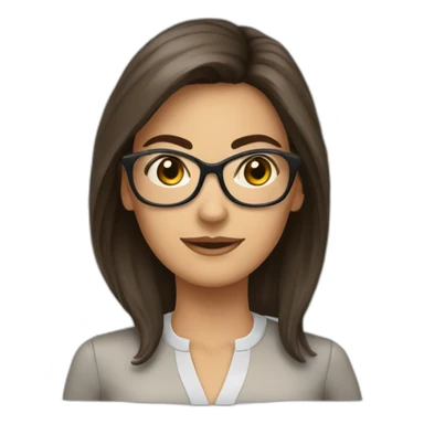 femme directrice avec lunettes frisée brune sticker