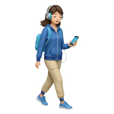 women walking with music full body sticker