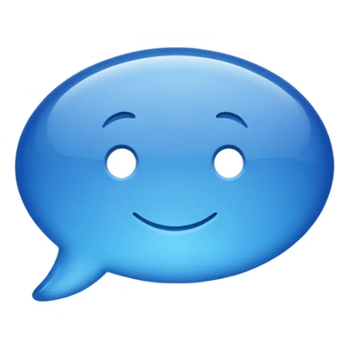 blue message bubble, simple, no text sticker