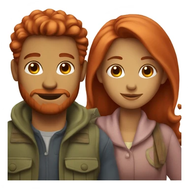 Red haired couple in love sticker