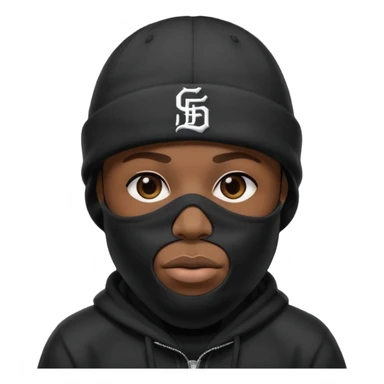 rapper khăn trùm mặt full đen có mũ len hãng MLB
 sticker