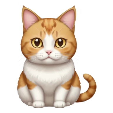 full body torbie and white cat with small head, hazel eyes, and short but chubby body sticker