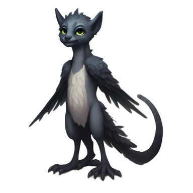  Cute Edgy Realistic Rare Fantasy eldritch Slim Vernid-Trico-Melprin-species by LiLaiRa, by Falvie, full body sticker