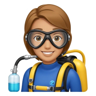 scuba diving girl with oxygen tank sticker