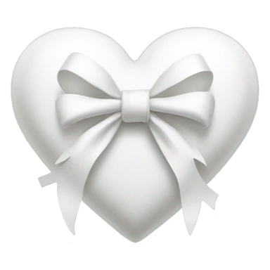 white heart with white bow sticker