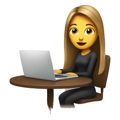 girl+laptop+coffe cup+coffeetable+background sticker