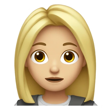 Frustrated blonde haired girl with papers sticker