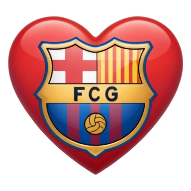 Barcelona Logo in heart sticker