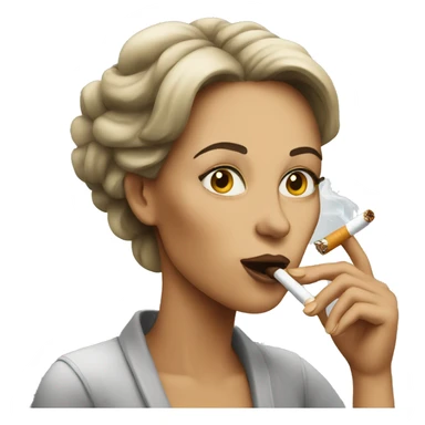 woman smoking cigarette sticker
