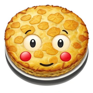 swiss rösti, round, gold and crispy, NO eyes and mouth sticker