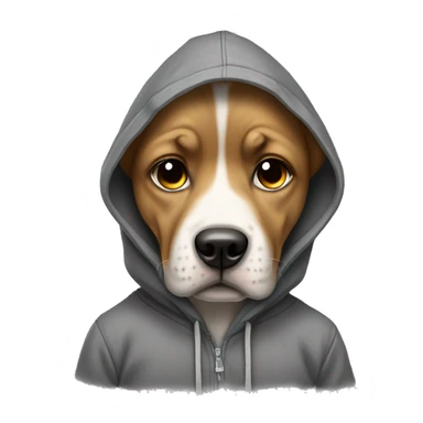 Crying dog with a hoodie sticker