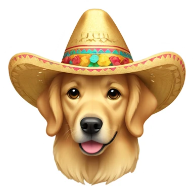 Golden retriever wearing a sombrero  sticker
