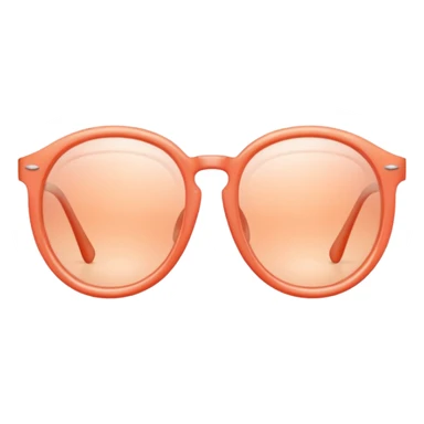 Peach-coral Glasses with subtle shine and curved frame edges. sticker