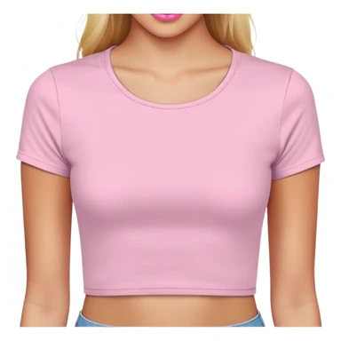 super realistic pink crop top tshirt sticker