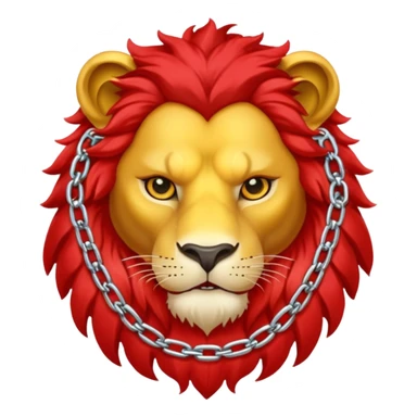 red lion with golden chain sticker