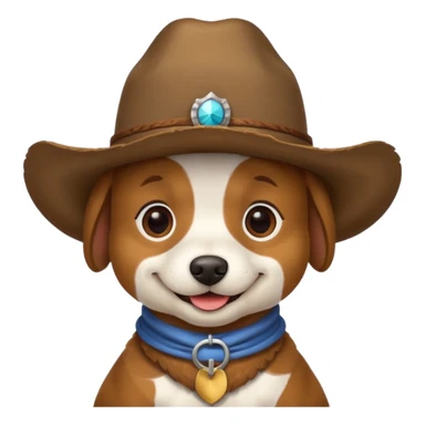 dog with a cowboy hat sticker