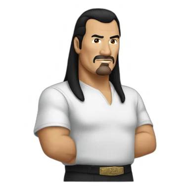 steven-seagal cartoon wearing long shirt sticker