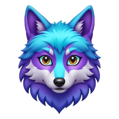 glitter purple and cian lobo sticker