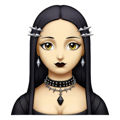 Goth mona lisa with spike choker  sticker