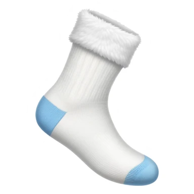 white sock turned inside out showing the insole from underneath sticker