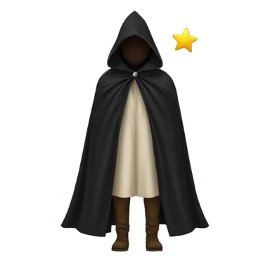 black cloak, 6 stars on fabric, clothing sticker