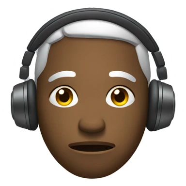 sad with headphones sticker