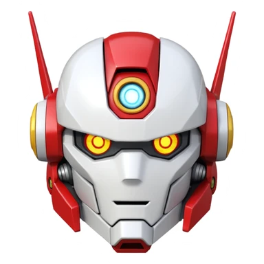 A Gundam RX-0 robot head, three-quarter view sticker