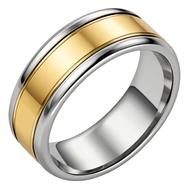 Silver ring with gold trim sticker