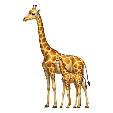 High resolution giraffe with its baby sticker
