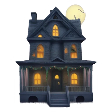 Haunted house with a haunted Christmas tree inside sticker