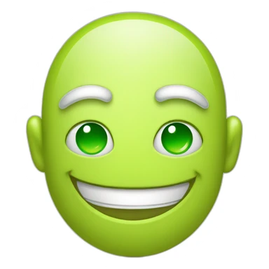 a green smiley that winks cheerfully sticker