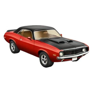 red vintage muscle car sticker
