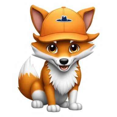Jeune Furry renard / mignon / allongé sur le dos les quatre pattes en l’aire / musclé / casquette yankees  sticker