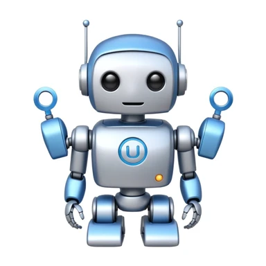 cute robot with a Wi-Fi symbol above its head, white background sticker