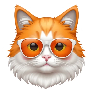 cat wearing sunglasses, emoji style, playful pose sticker