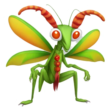 Praying mantis dressed as clown sticker