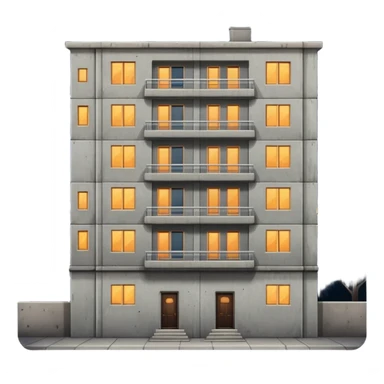 a five-story Soviet-era panel house in the night  sticker