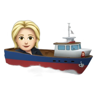 marine le pen sur un bateau sticker