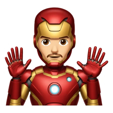 emoji of tony stark iron man sticker
