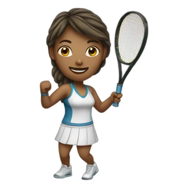 Draw woman playing tennis sticker