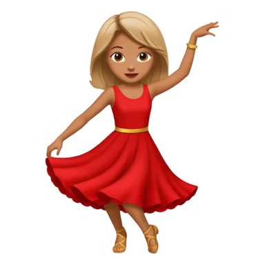 Una chica bailando con un vestido rojo sticker