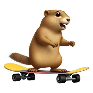 Gopher scateboarding sticker
