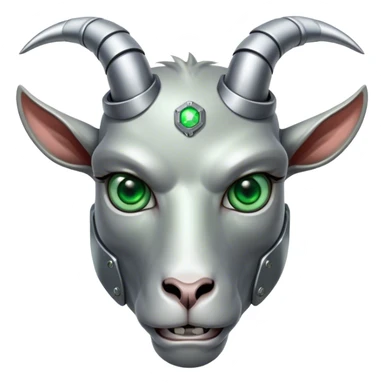 Terminator Goat with green eyes sticker