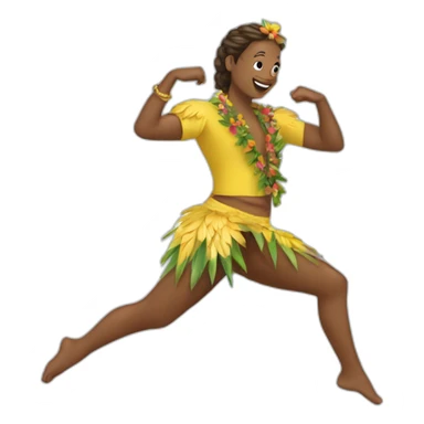 Macron habillé en danseuse hawaïenne sticker