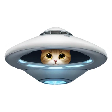 cat in a ufo sticker