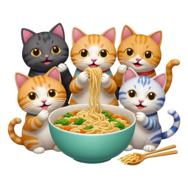cats and noodles sticker