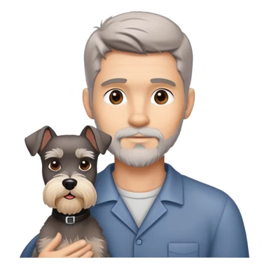 man with a schnauzer sticker