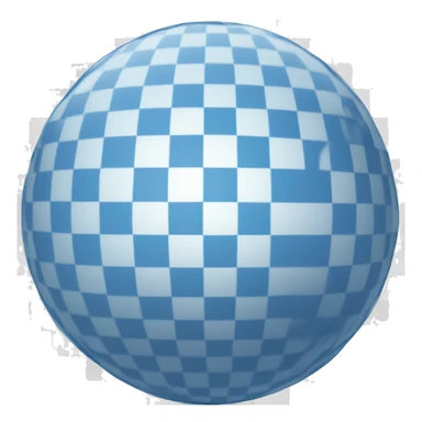 Blue sphere with a white check in it sticker