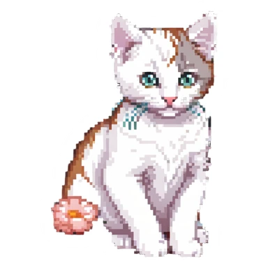 Kitten smells flowers sticker